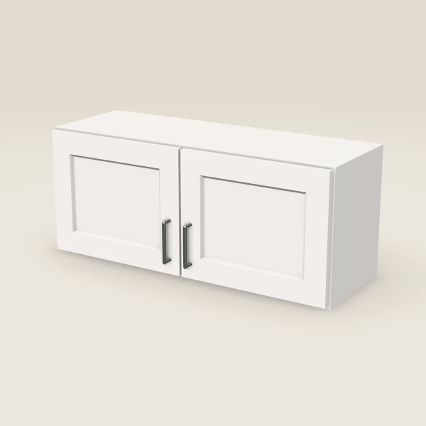 36" Wall Cabinet — 15" High, Double Door — Ice White, 3D picture
