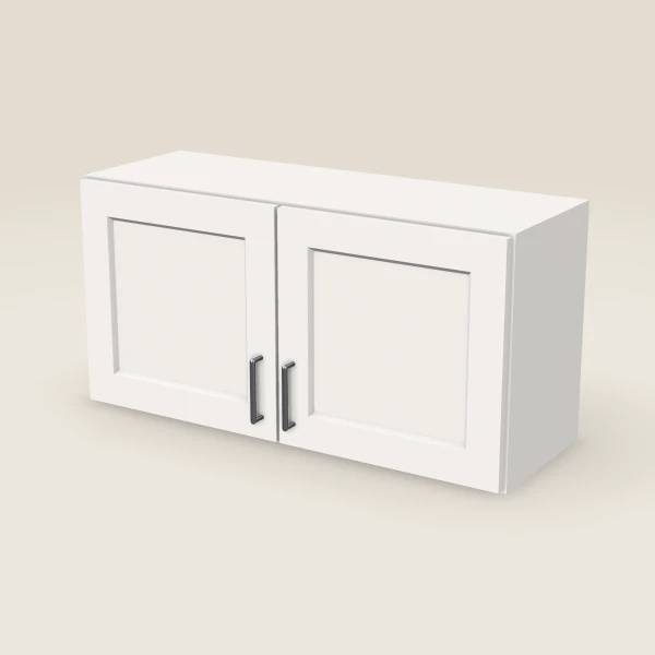 36" Wall Cabinet — 18" High, Double Door — Ice White, 3D picture