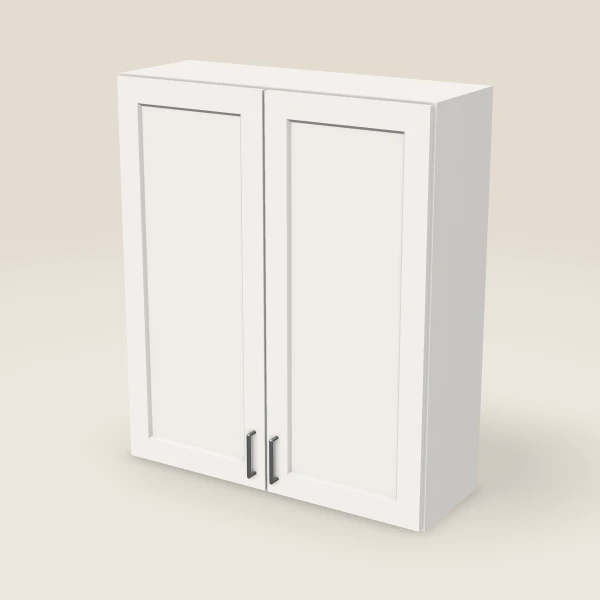 36" Wall Cabinet — 42" High, Double Door — Ice White, 3D picture