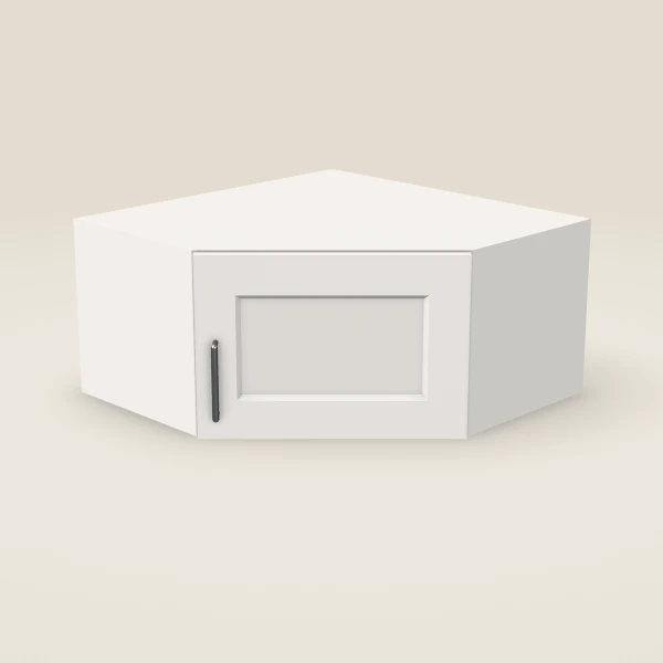 24" Wall Diagonal Corner — 12" High — Ice White, 3D picture