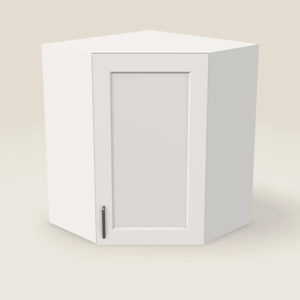 24" Wall Diagonal Corner — 30" High — Ice White, 3D picture