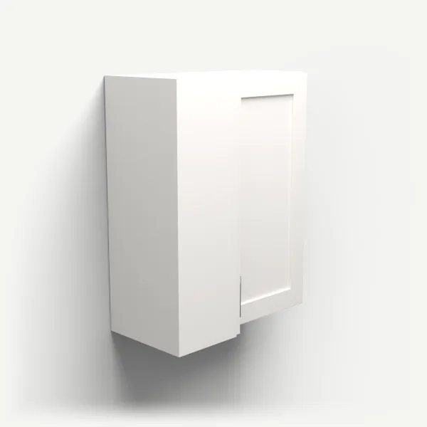 24" Wall Corner Cabinet, Bi-Fold Door — 30" High — Ice White, 3D picture