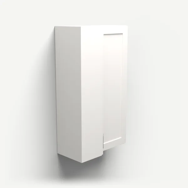 24" Wall Corner Cabinet, Bi-Fold Door — 42" High — Ice White, 3D picture