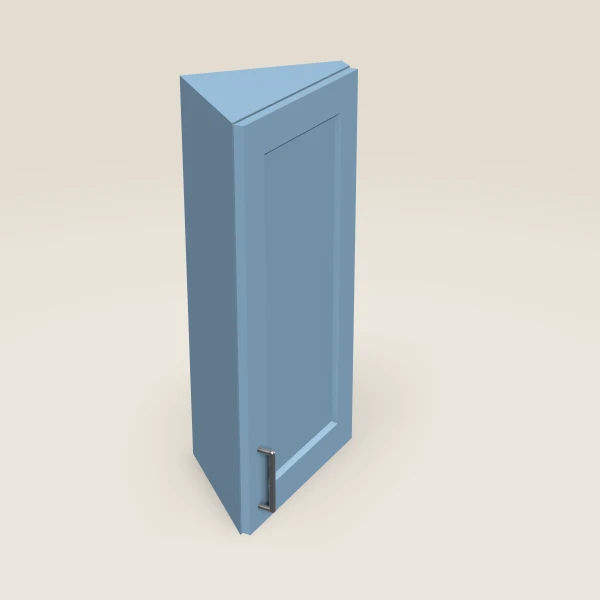 12" Wall End Angle Cabinet — 30" High — XTerra Blue, 3D picture