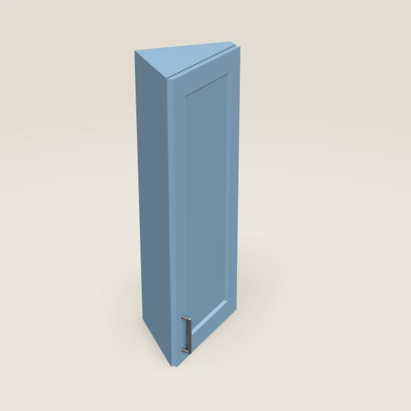 12" Wall End Angle Cabinet — 36" High — XTerra Blue, 3D picture