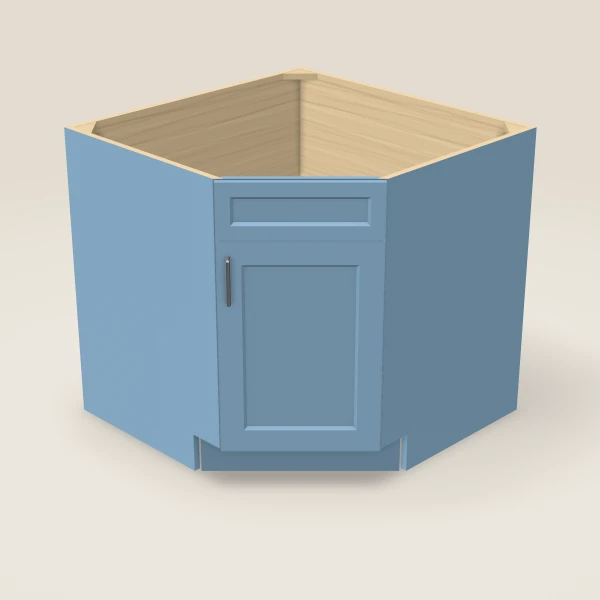 Diagonal Corner Sink Base — 36" — XTerra Blue, 3D picture