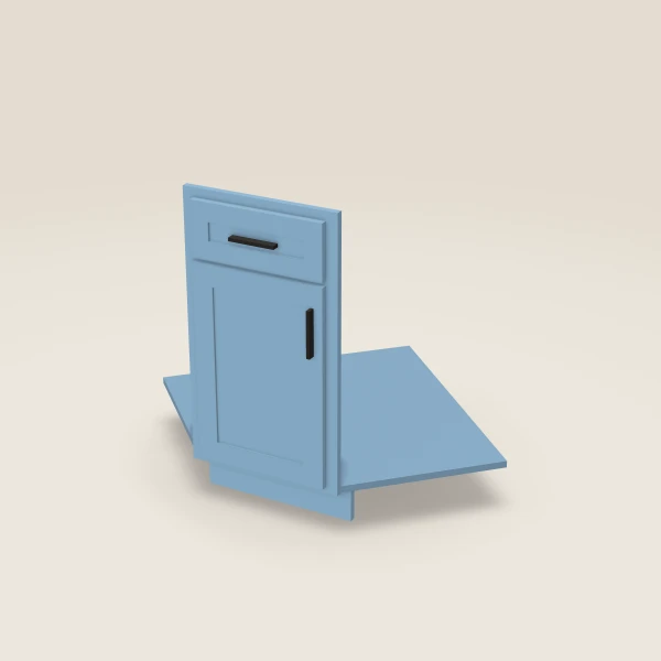 Diagonal Corner Sink Front Kit — 36", Not a Cabinet — XTerra Blue, 3D picture