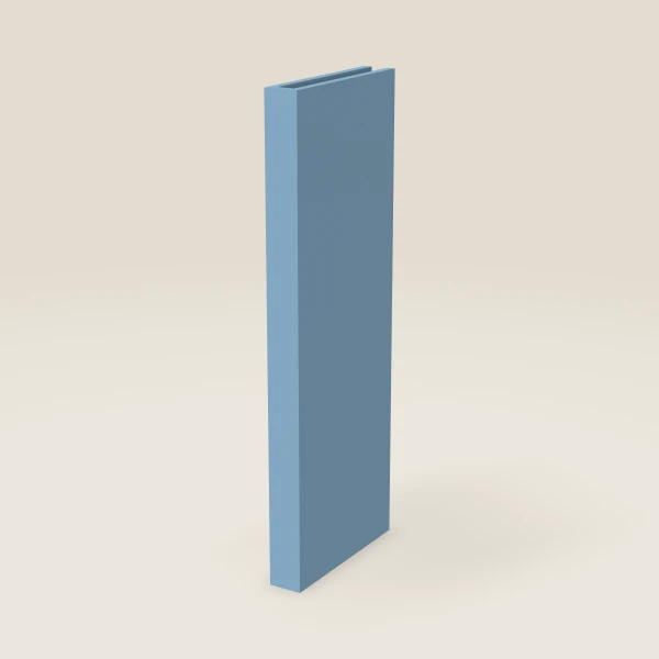 3" Boxed Column, Wall — 42" High, 15" Deep — XTerra Blue, 3D picture