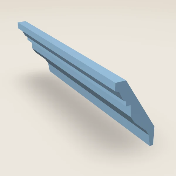 Classic Crown Molding — 4½" × 96" — XTerra Blue, 3D picture
