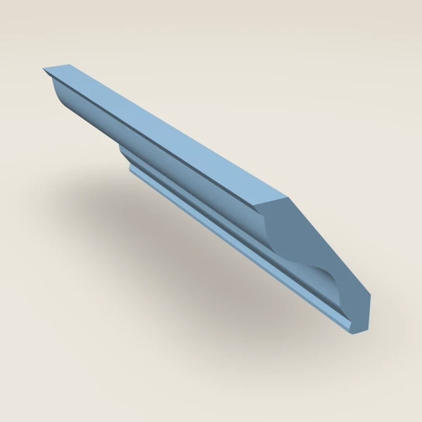 H-Profile Crown Molding — 4" × 96" — XTerra Blue, 3D picture