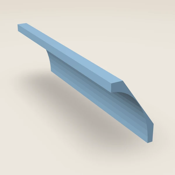 Large Cove Crown Molding — 4" × 96" — XTerra Blue, 3D picture