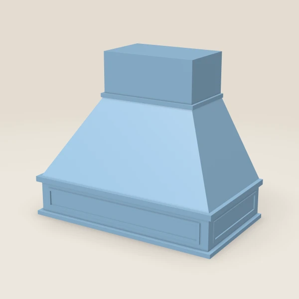 36" Curved Range Hood — XTerra Blue, 3D picture