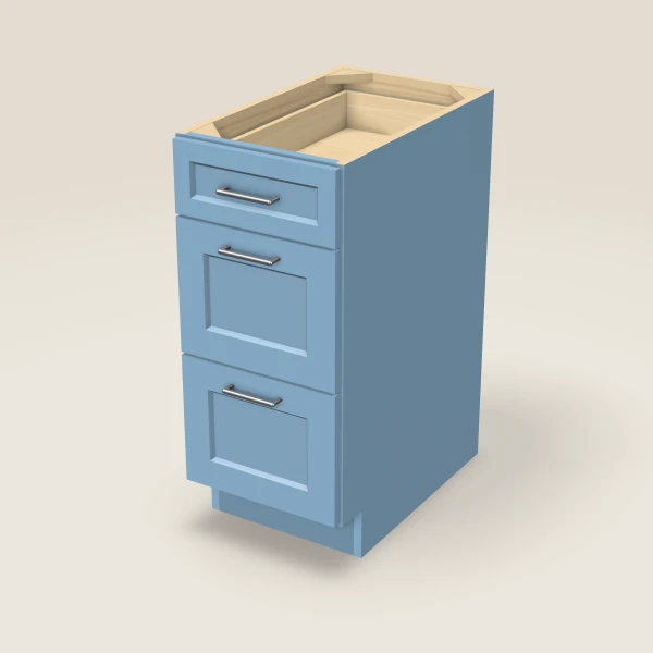15" 3-Drawer Base — XTerra Blue, 3D picture