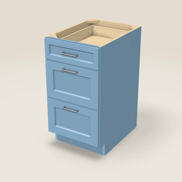 18" 3-Drawer Base — XTerra Blue, 3D picture