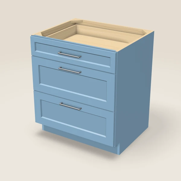 30" 3-Drawer Base — XTerra Blue, 3D picture