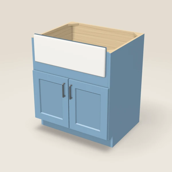 30" Farm Sink Base — XTerra Blue, 3D picture