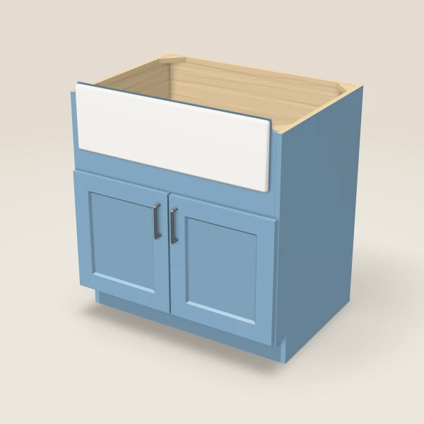 33" Farm Sink Base — XTerra Blue, 3D picture