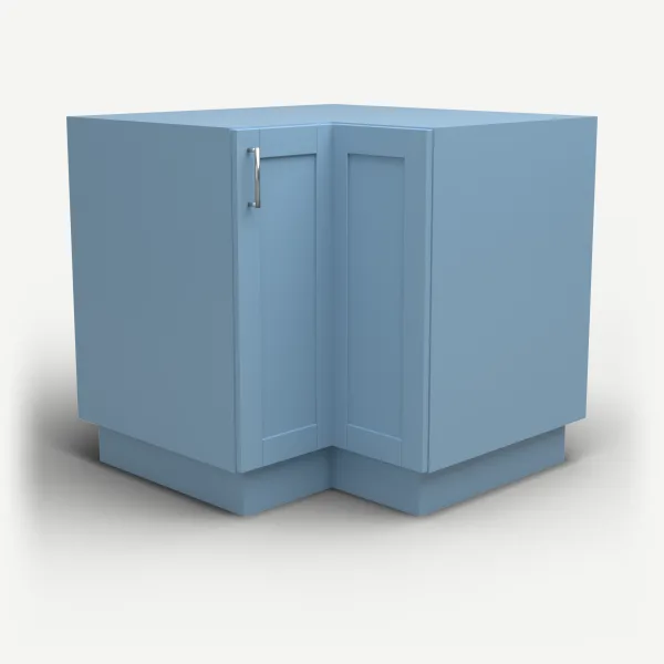 Easy Reach Corner Cabinet, Bi-Fold Door — 36" — XTerra Blue, 3D picture