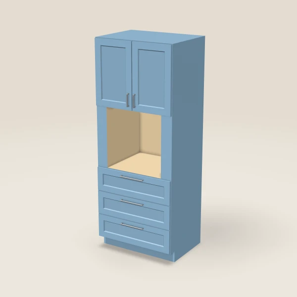 33" Oven Cabinet — 84" High — XTerra Blue, 3D picture