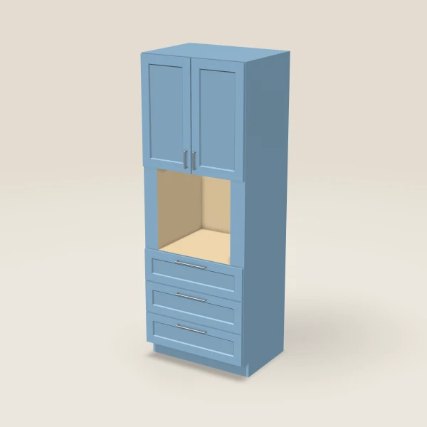 33" Oven Cabinet — 90" High — XTerra Blue, 3D picture