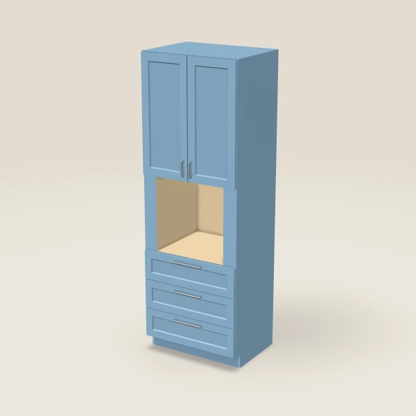 33" Oven Cabinet — 96" High — XTerra Blue, 3D picture