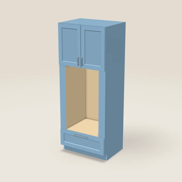 33" Oven Cabinet with Microwave Opening — 84" High — XTerra Blue, 3D picture