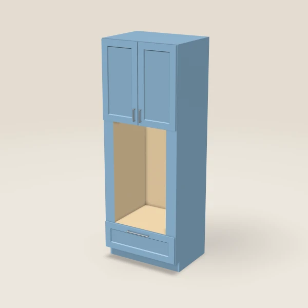 33" Oven Cabinet with Microwave Opening — 90" High — XTerra Blue, 3D picture