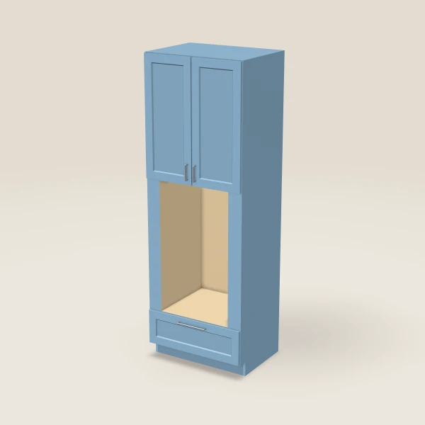 33" Oven Cabinet with Microwave Opening — 96" High — XTerra Blue, 3D picture