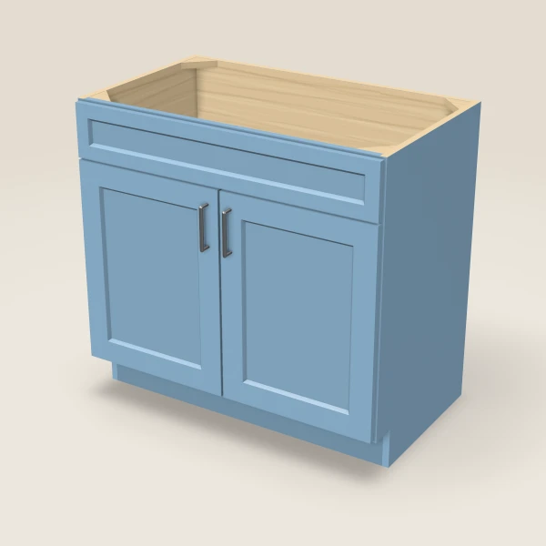 36" Vanity, Doors Only — XTerra Blue, 3D picture