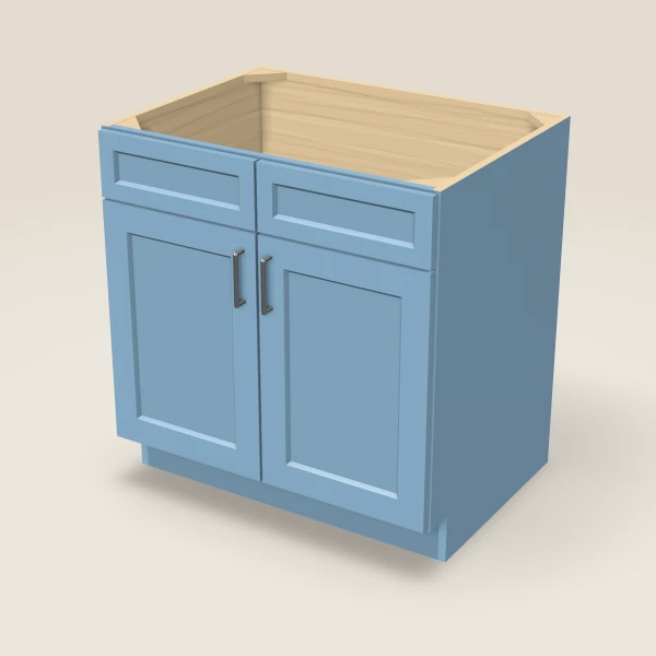33" Sink Base — Double Door — XTerra Blue, 3D picture