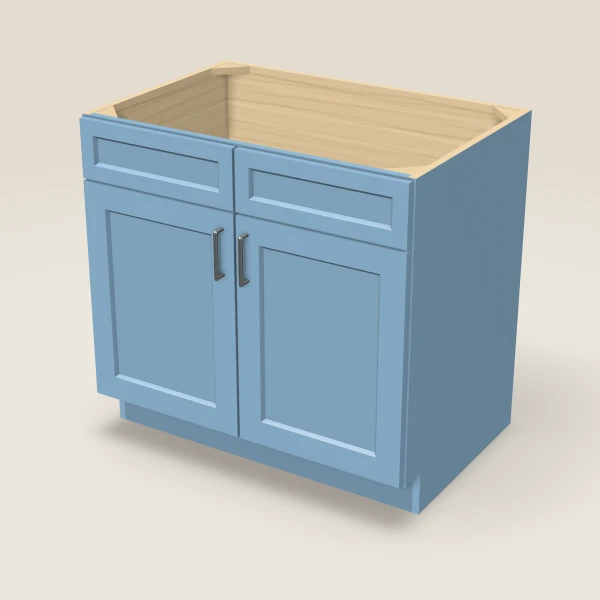 36" Sink Base — Double Door — XTerra Blue, 3D picture