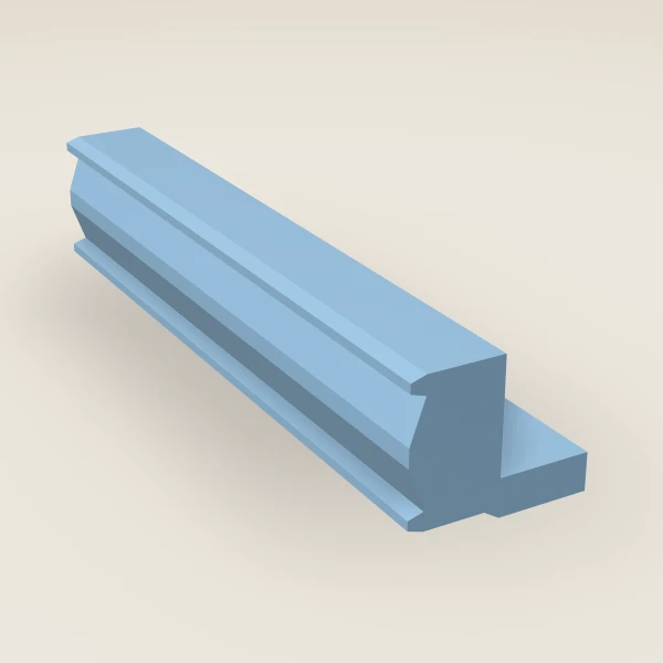 Tall Light Rail Molding — 96" — XTerra Blue, 3D picture