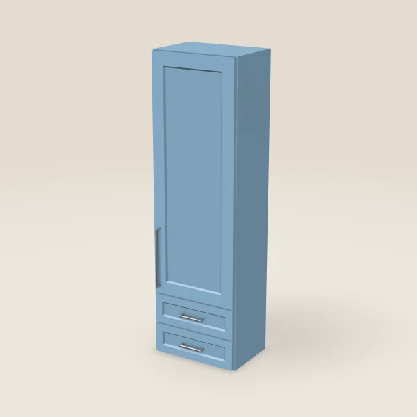 18" Wall Cabinet with 2 Drawers — 60" High — XTerra Blue, 3D picture