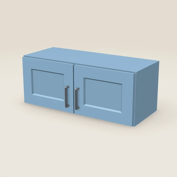 30" Wall Cabinet — 12" High, Double Door — XTerra Blue, 3D picture