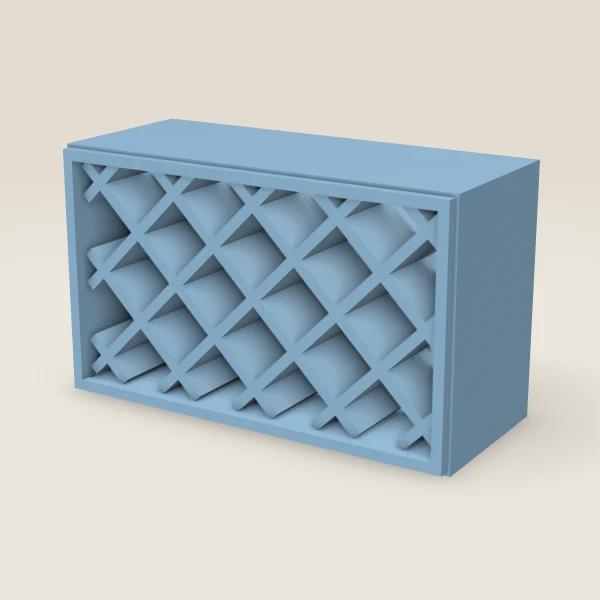 30" Wine Rack Wall Cabinet — 18" High — XTerra Blue, 3D picture