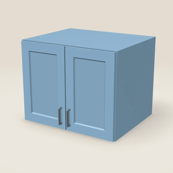 30" Wall Cabinet — 24" High, 24" Deep, Double Door — XTerra Blue, 3D picture