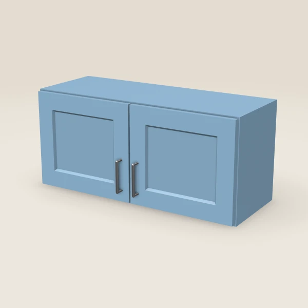 33" Wall Cabinet — 15" High, Double Door — XTerra Blue, 3D picture