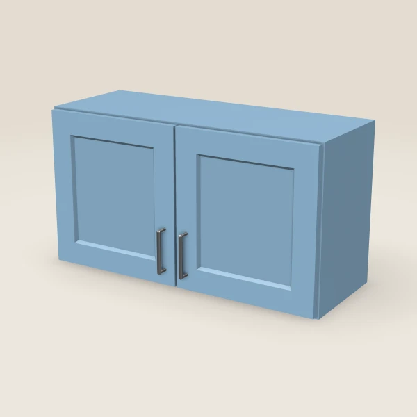 33" Wall Cabinet — 18" High, Double Door — XTerra Blue, 3D picture