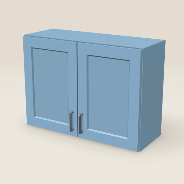 33" Wall Cabinet — 24" High, Double Door — XTerra Blue, 3D picture