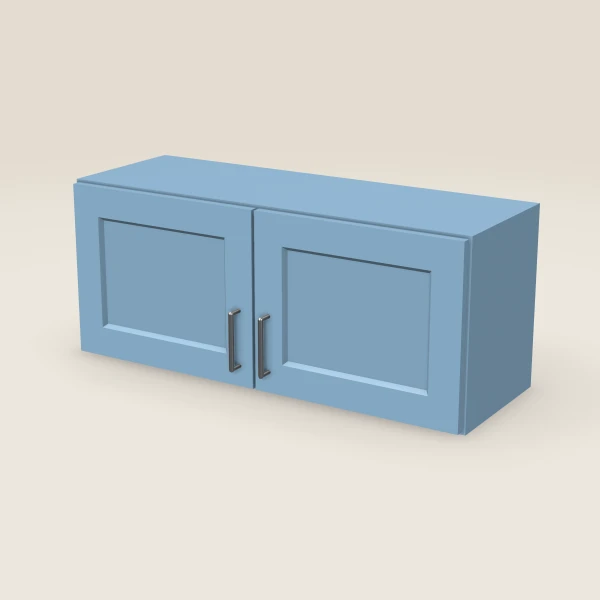 36" Wall Cabinet — 15" High, Double Door — XTerra Blue, 3D picture