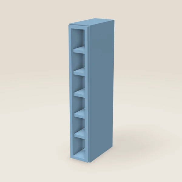 6" Wall Cube — 36" High, 6 Cubes — XTerra Blue, 3D picture