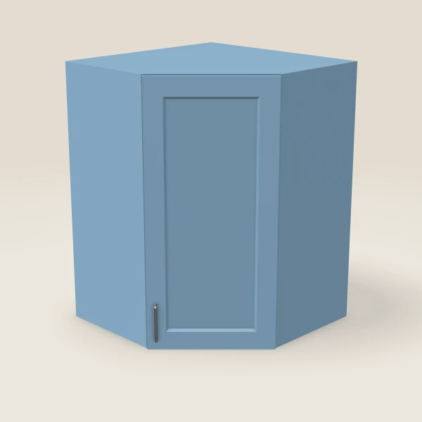 27" Wall Diagonal Corner — 36" High, 15" Deep — XTerra Blue, 3D picture