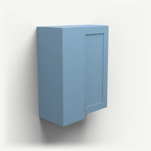 24" Wall Corner Cabinet, Bi-Fold Door — 30" High — XTerra Blue, 3D picture