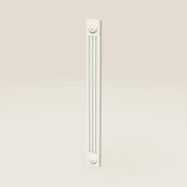 3" Fluted Wall Filler with Rosettes — 30" High — Champagne, 3D picture