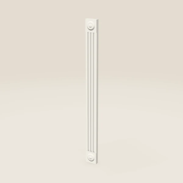 3" Fluted Wall Filler with Rosettes — 36" High — Champagne, 3D picture