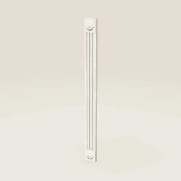 3" Fluted Base Filler with Rosettes — Champagne, 3D picture