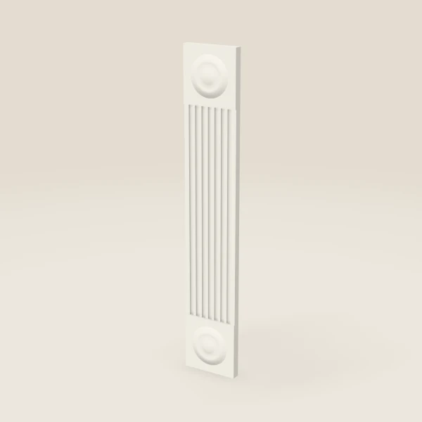 6" Fluted Base Filler with Rosettes — Champagne, 3D picture