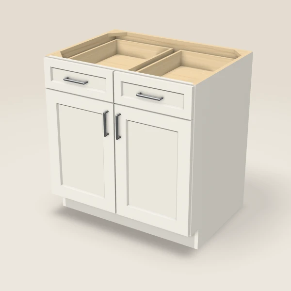 33" Base Cabinet — Double Door — Champagne, 3D picture