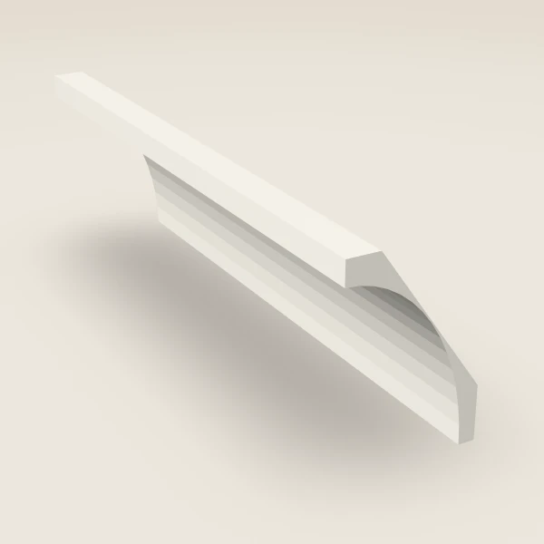 Large Cove Crown Molding — 4" × 96" — Champagne, 3D picture