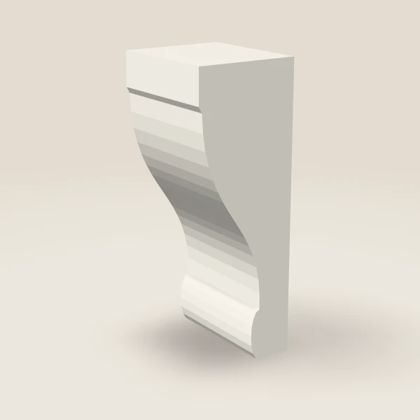 Ménsula 75M — 5¼" × 12½" — Champagne, imagen en 3D